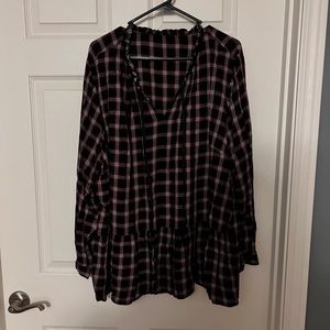 LOFT Size 22 Plaid Blouse